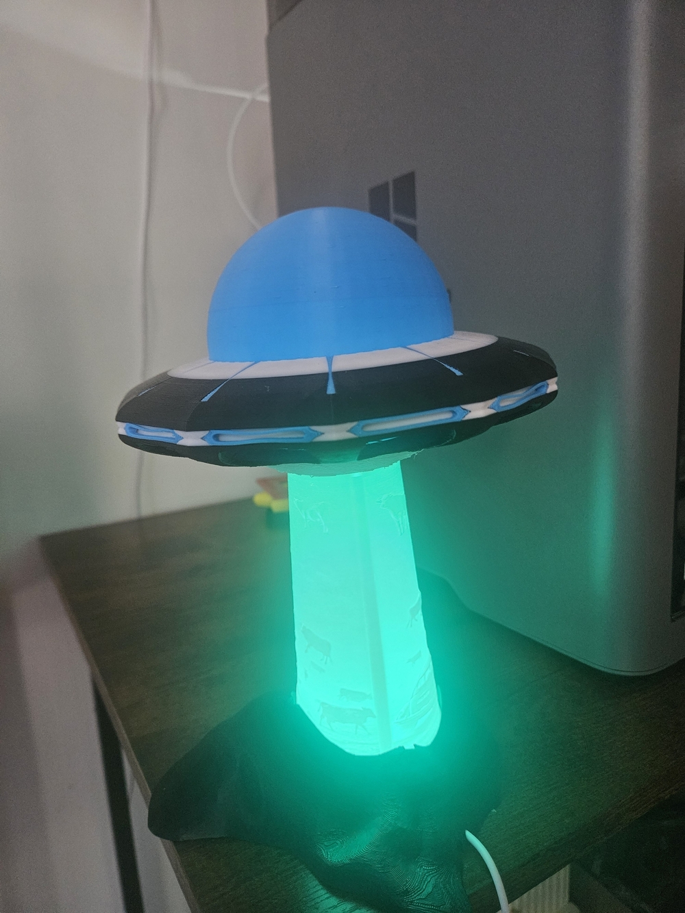 UFO Night Light Lamp - Blue & Green